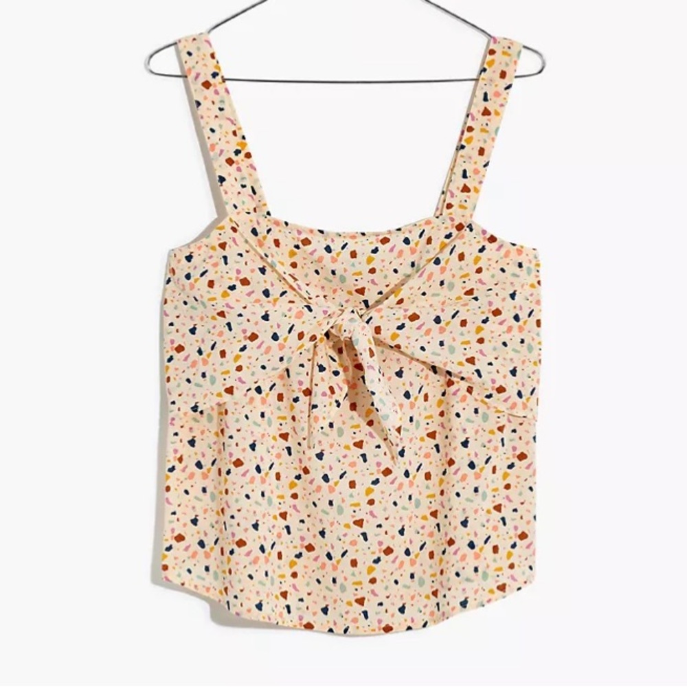 Madewell Tie-front Tank in Terrazzo